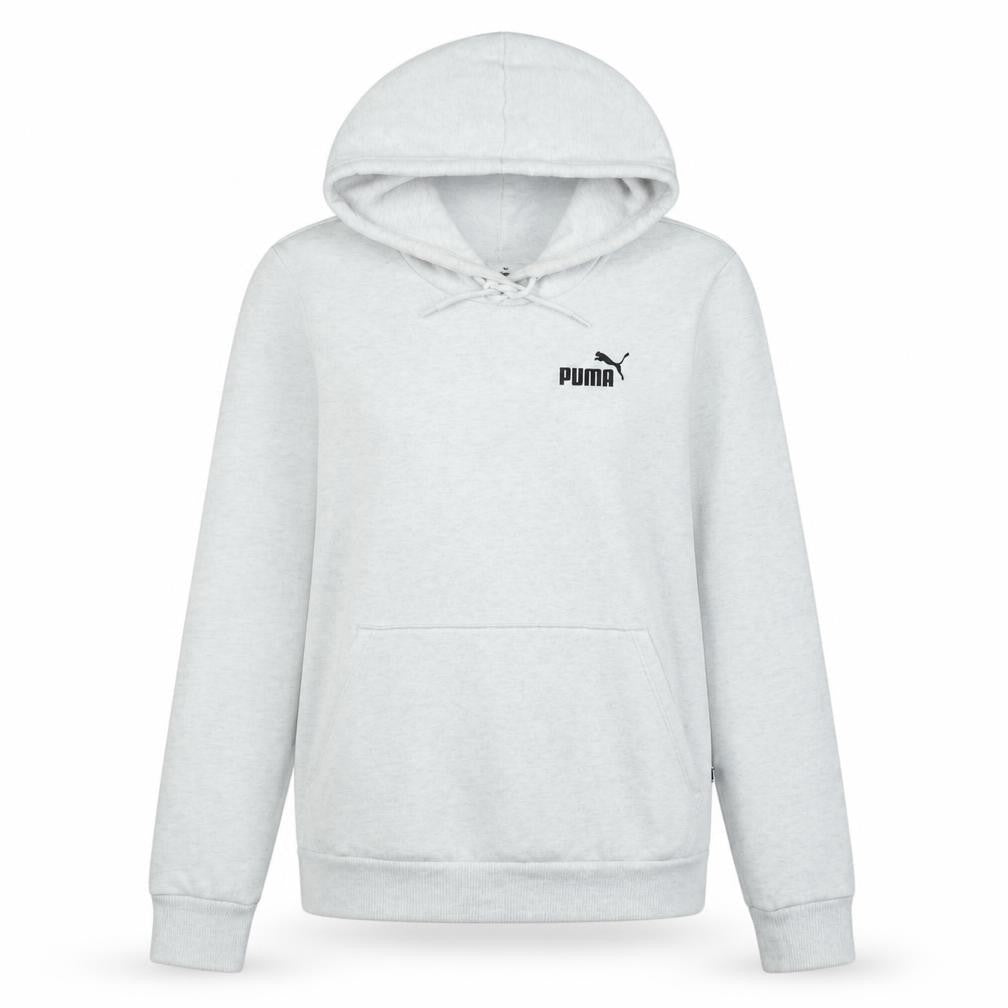 Puma Womens Grey Medium Pullover Hoodie with Logo and Pockets