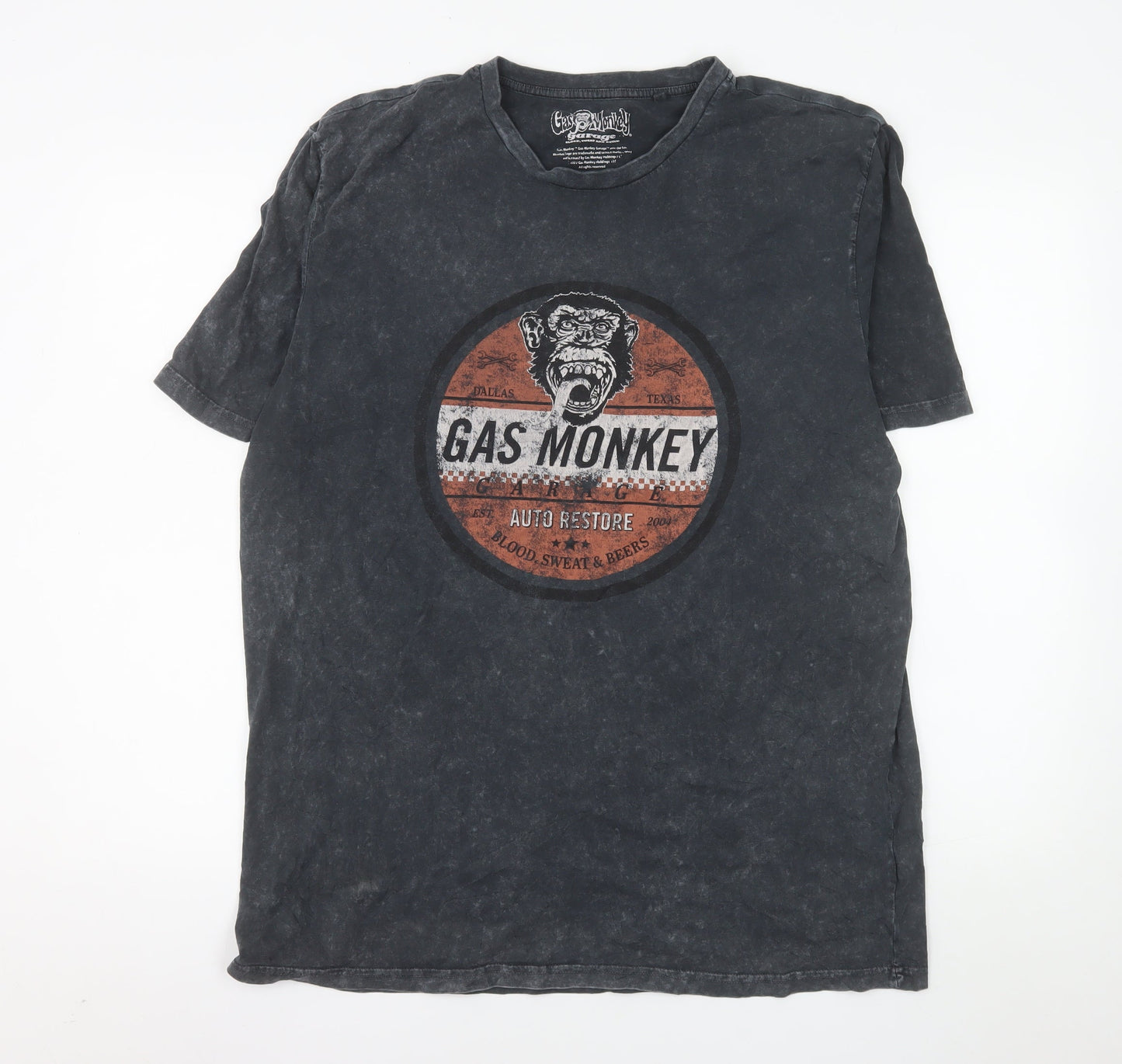 Next Men's Black Gas Monkey Graphic Short Sleeve T-Shirt XL
