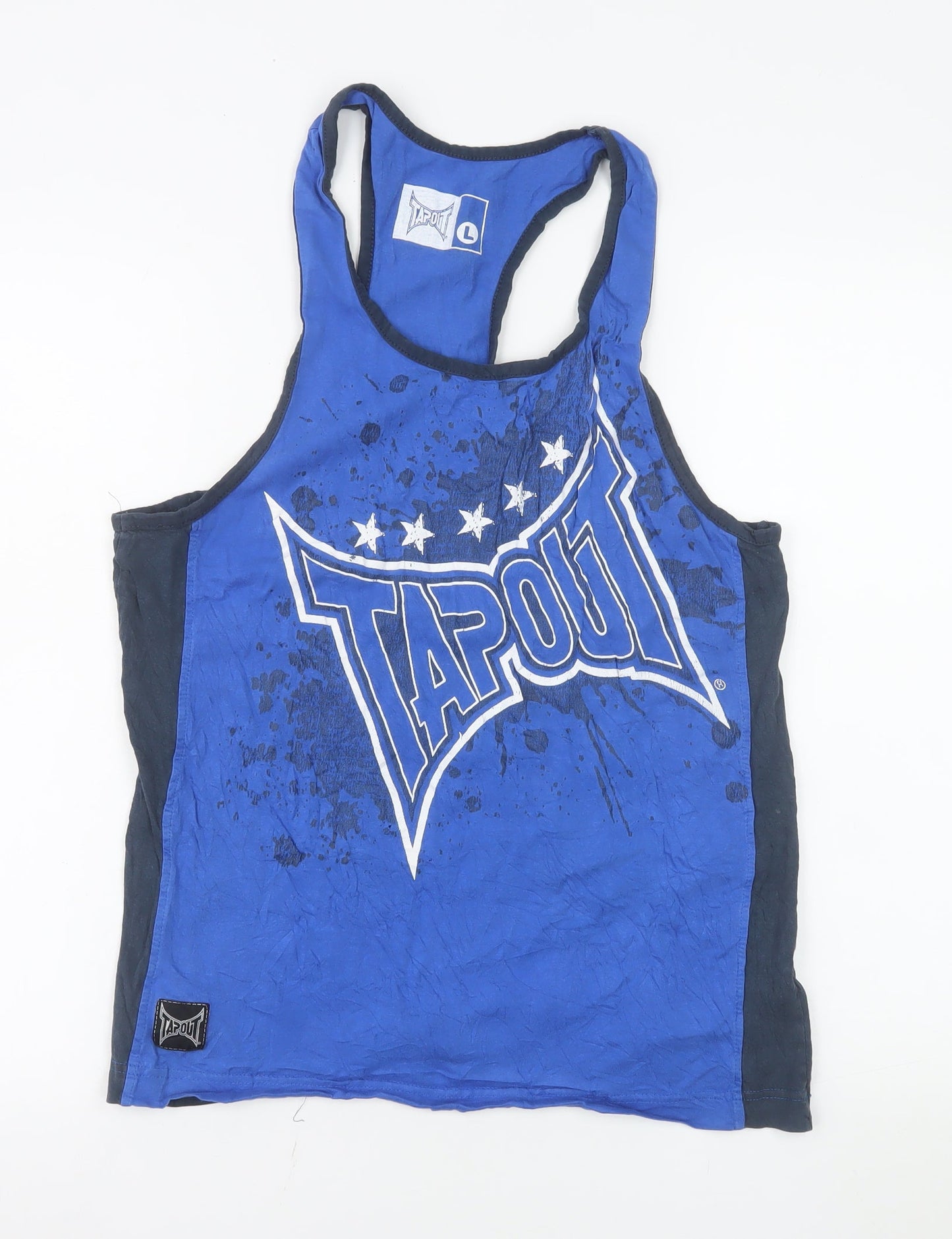 Tapout Men's Blue Gym Tank Top Size L Athletic Fit Cotton