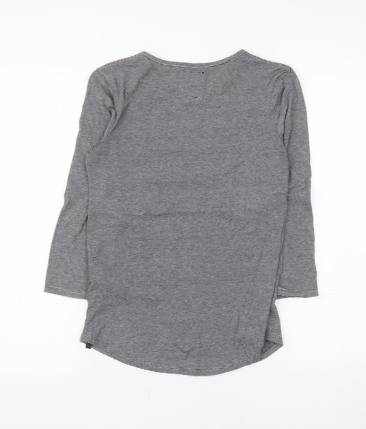 Superdry Women’s Grey Striped Long Sleeve Crew Neck T-Shirt XS
