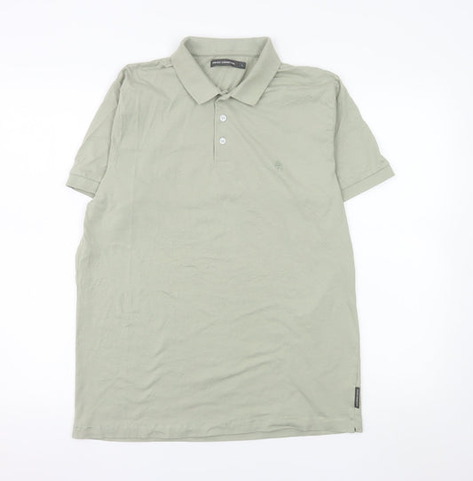 French Connection Men's Green Cotton Polo Shirt Size L