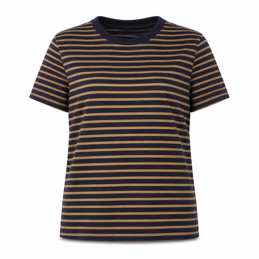 Front view of Next Women’s Multicoloured Stripe Cotton Short Sleeve T-Shirt Size 6P