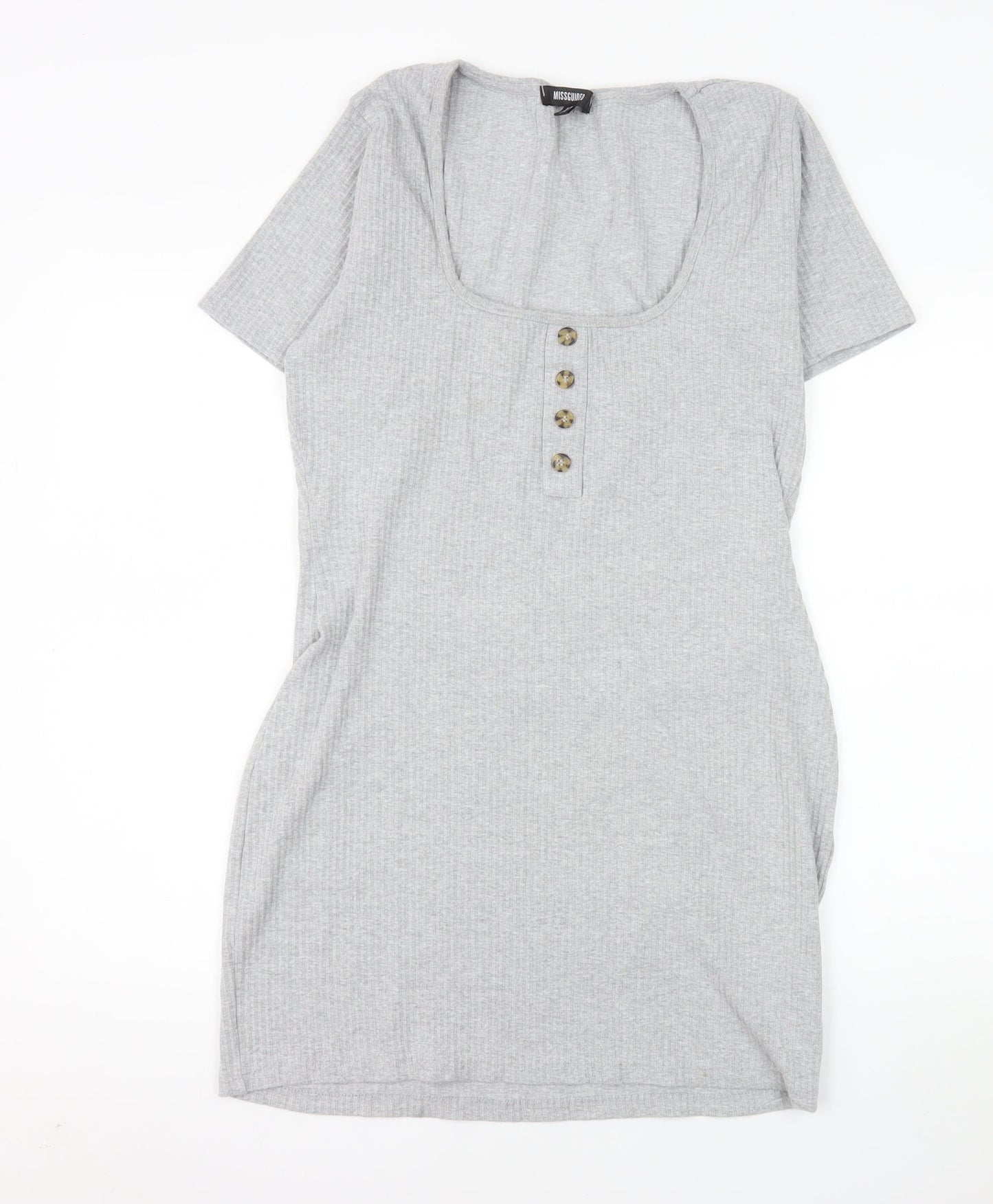 Missguided Women’s Grey Short Sleeve Bodycon Dress Size 18
