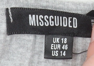 Missguided Women’s Grey Short Sleeve Bodycon Dress Size 18