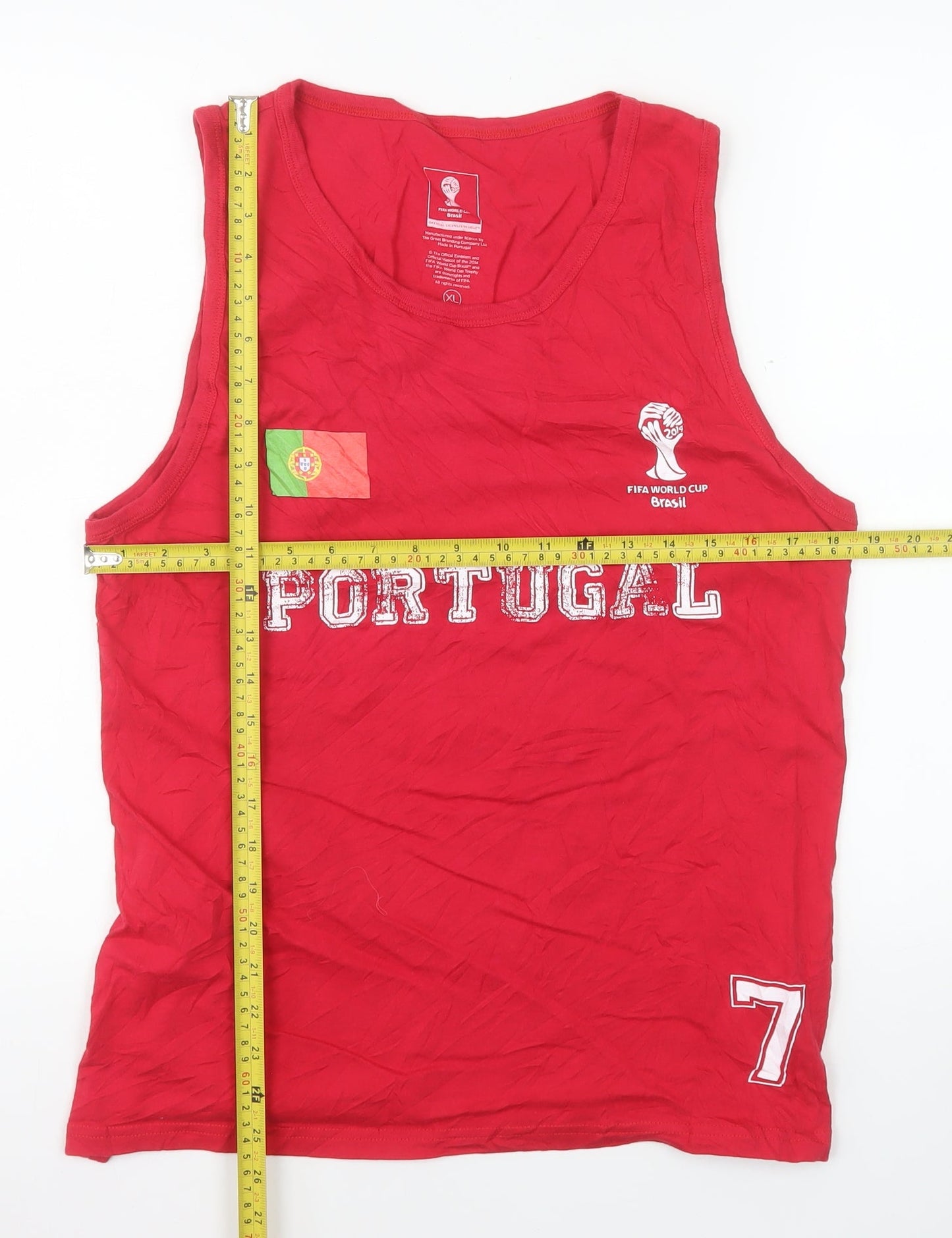 The Great Branding Company Men's Red Portugal XL Sleeveless World Cup Top