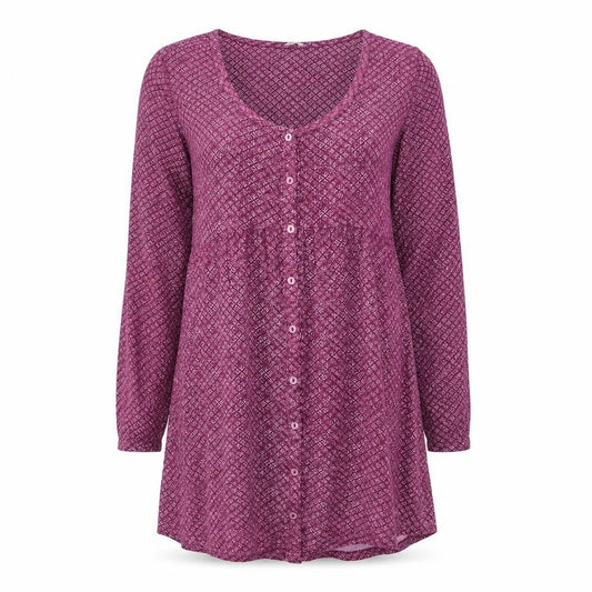 FatFace Women's Purple Geometric Long Sleeve Shirt Dress Size 10