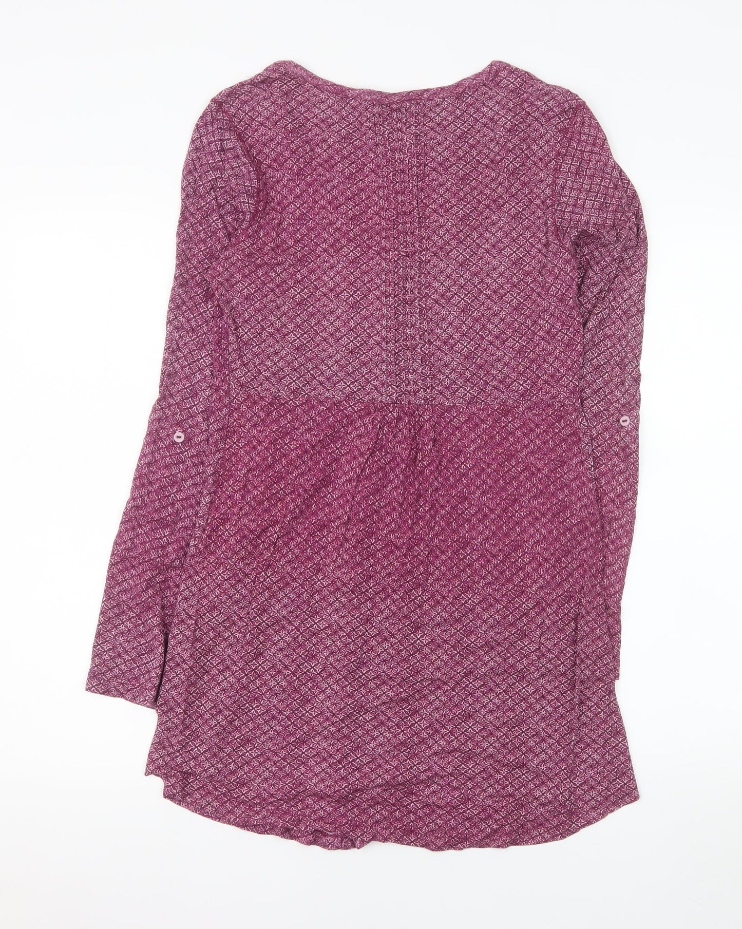 FatFace Women's Purple Geometric Long Sleeve Shirt Dress Size 10