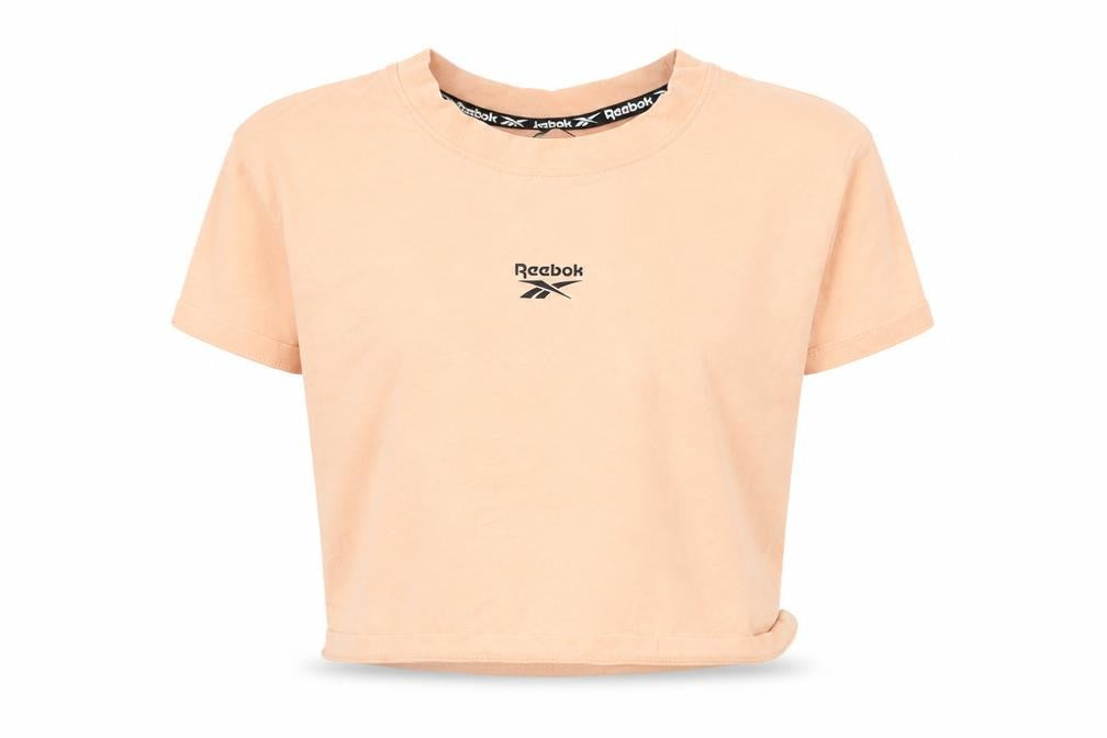 Reebok Girls Orange 8-9 Years Basic Crew Neck Cotton T-Shirt