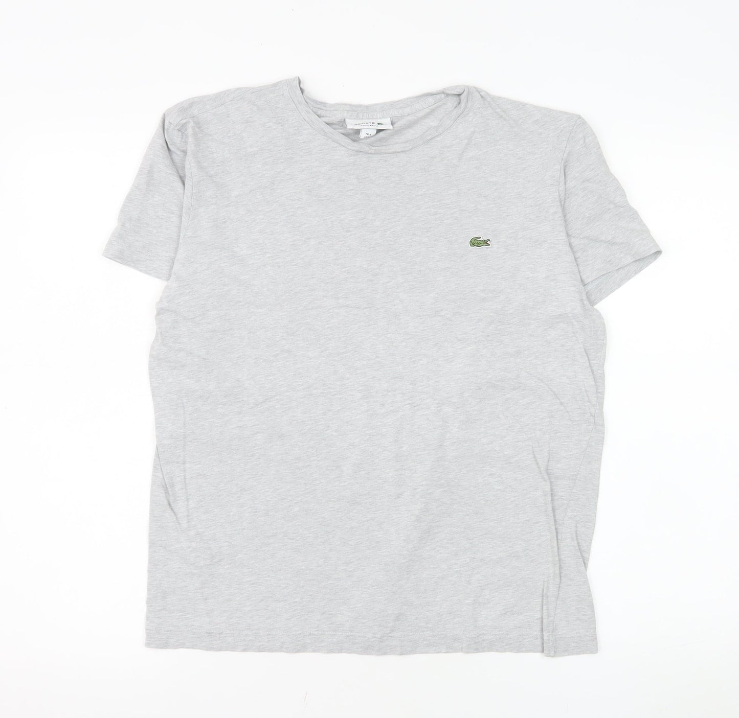 Lacoste Men's Grey Regular Fit Crew Neck Cotton T-Shirt Size M