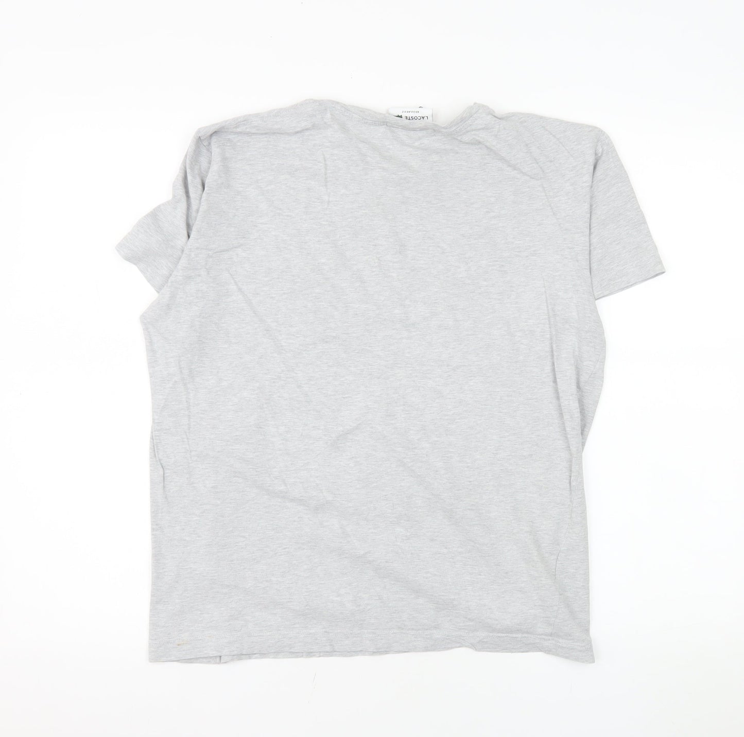 Lacoste Men's Grey Regular Fit Crew Neck Cotton T-Shirt Size M