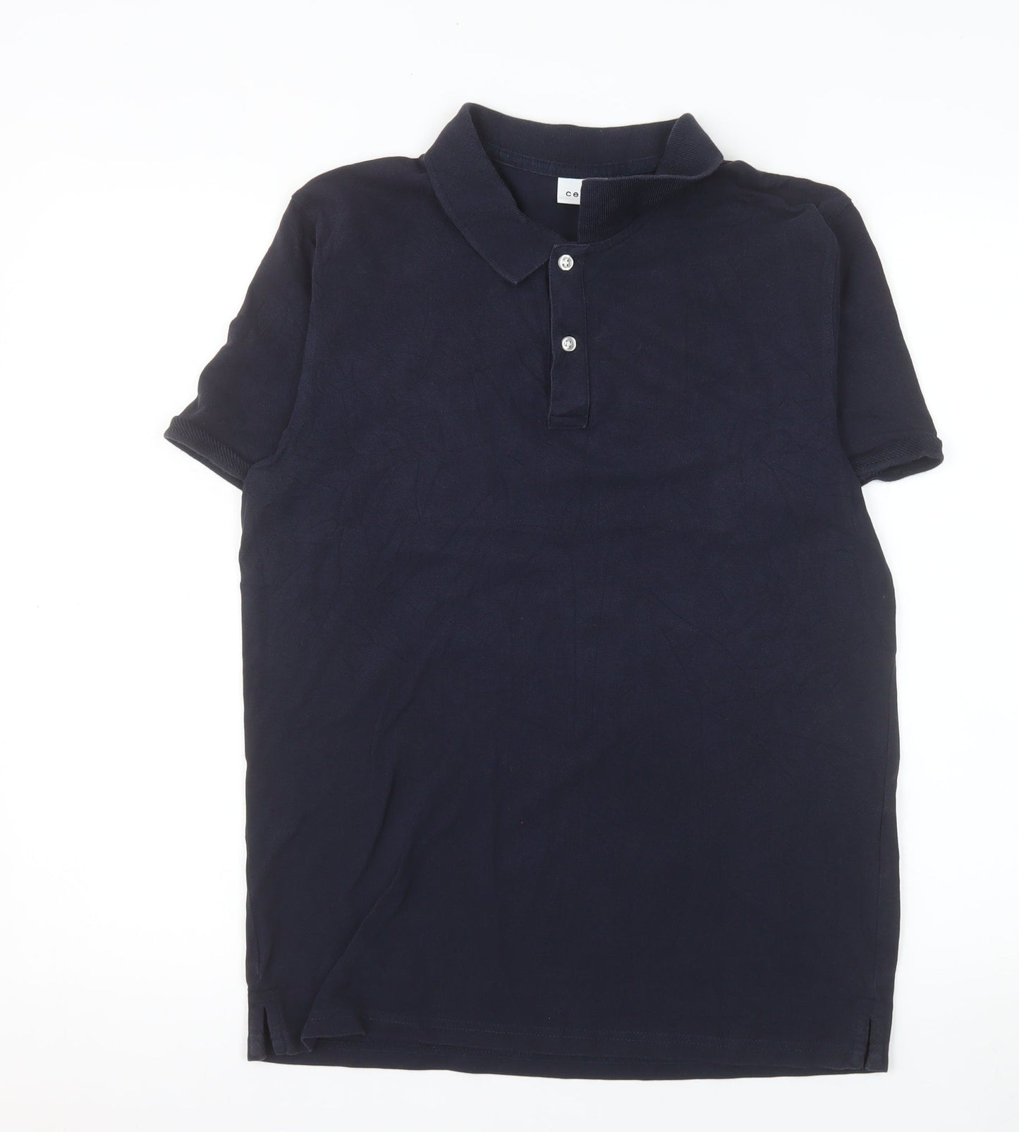 Celio Mens Blue Cotton Short Sleeve Polo Shirt Size M