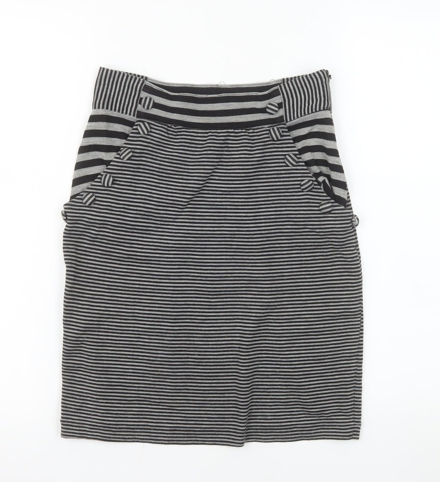 Silence + Noise Women’s Grey Striped Pencil Skirt XS