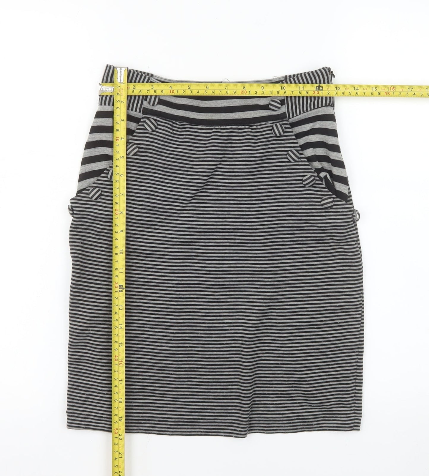 Silence + Noise Women’s Grey Striped Pencil Skirt XS