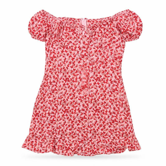 Motel Rocks Women’s Pink Floral Puff Sleeve Mini Dress XS