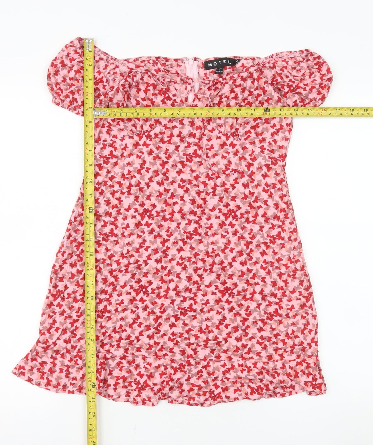 Motel Women’s Pink Floral Puff Sleeve Mini Dress XS