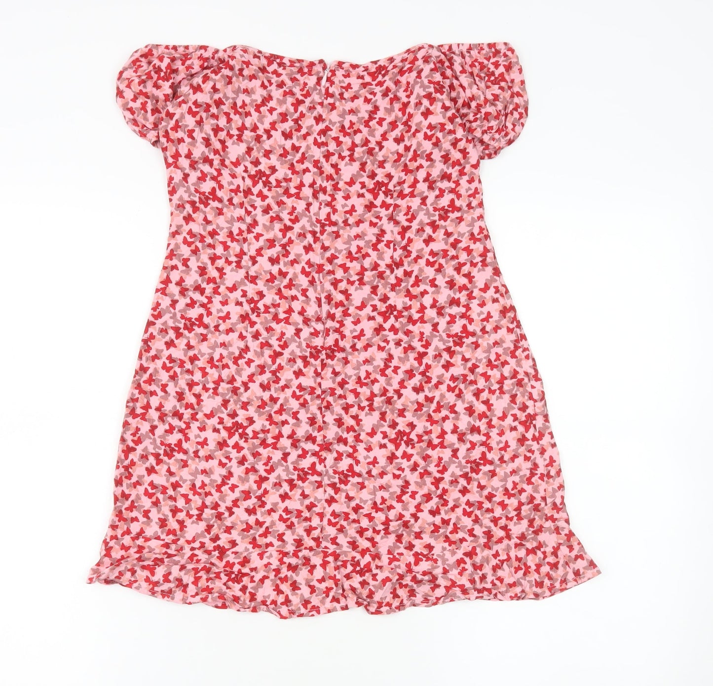 Motel Women’s Pink Floral Puff Sleeve Mini Dress XS