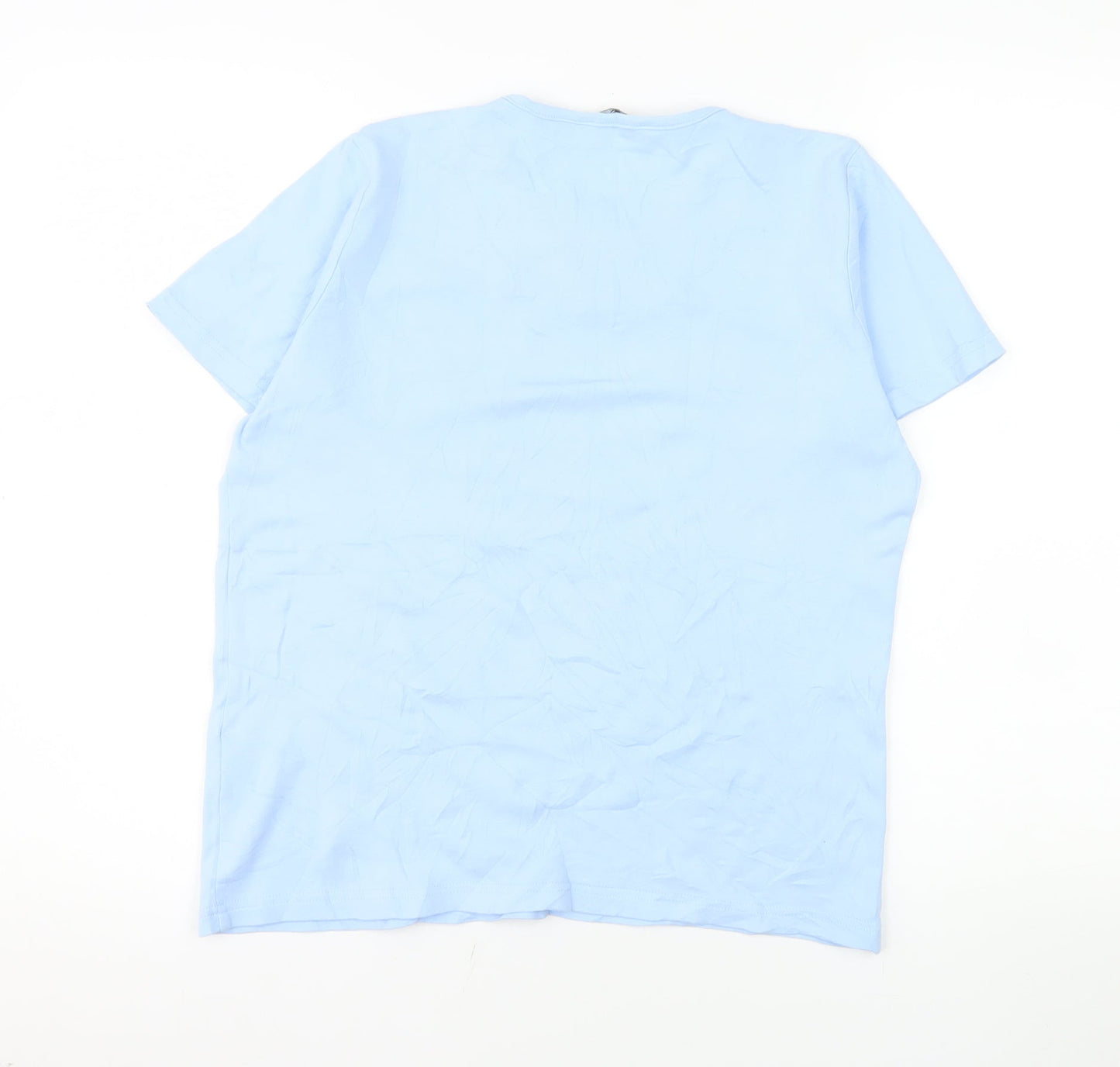 Isle Essentials Women's Blue Cotton Short Sleeve T-Shirt Size 14