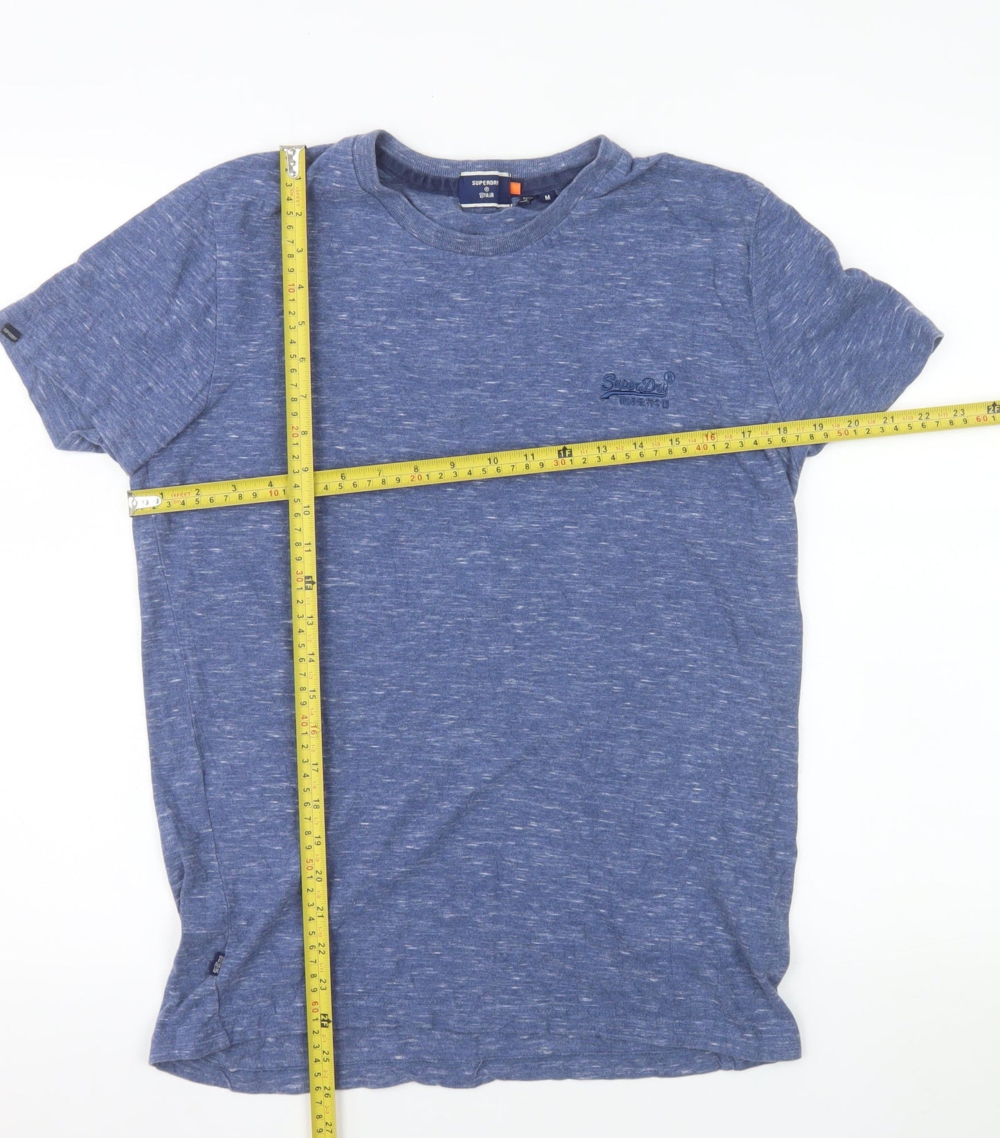 Superdry Men's Blue Crew Neck Cotton T-Shirt Size M