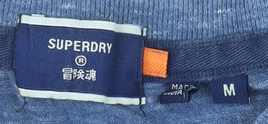 Superdry Men's Blue Crew Neck Cotton T-Shirt Size M