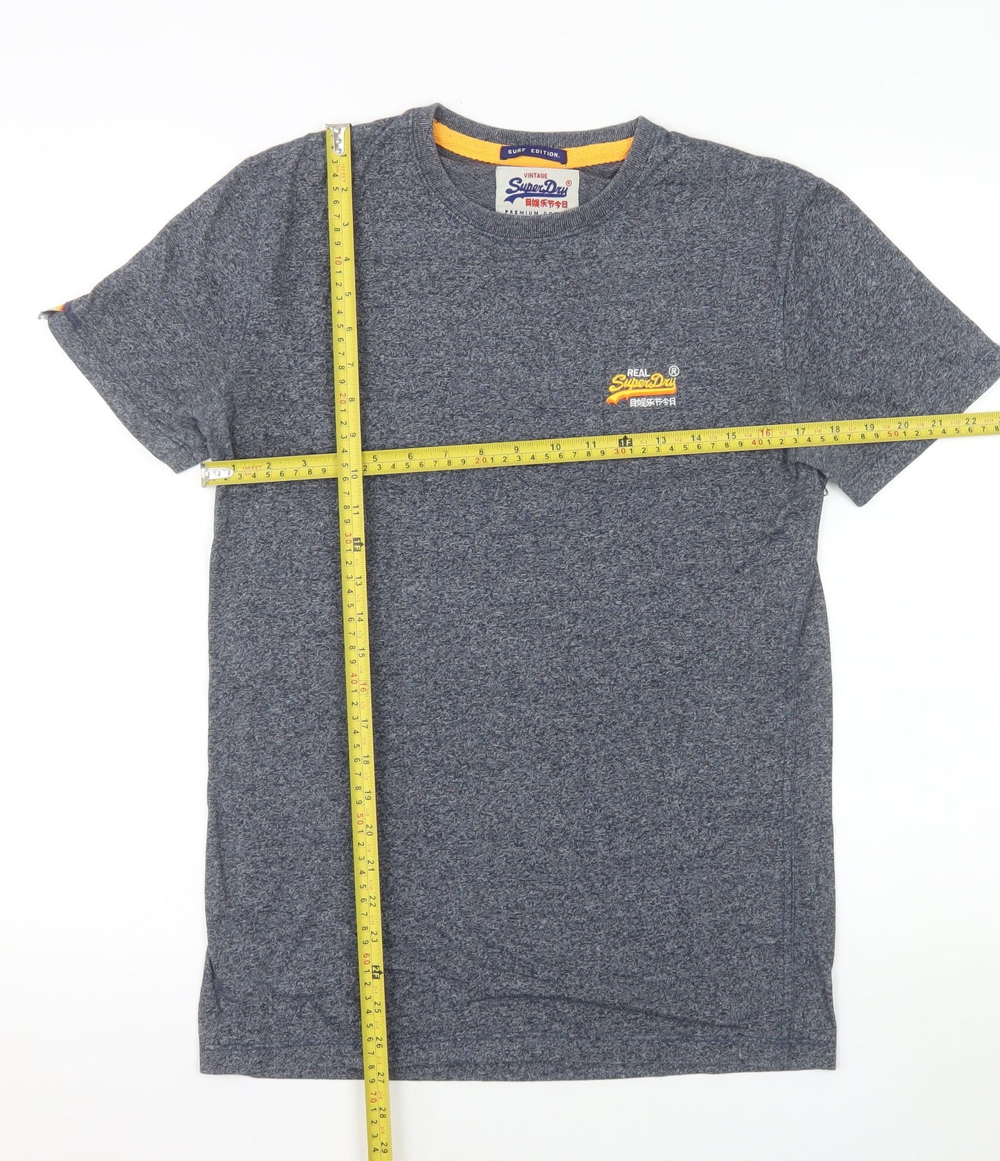Superdry Men’s Blue Small Vintage Crew Neck Cotton T-Shirt