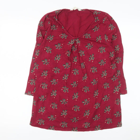 Seasalt Cornwall Women Red Floral Tunic Blouse UK 8 Regular Fit