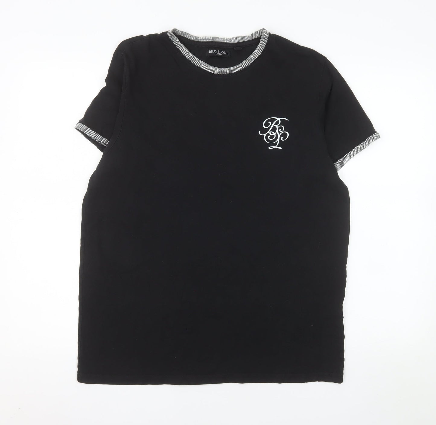 Brave Soul Men's Black XL Crew Neck Short Sleeve T-Shirt