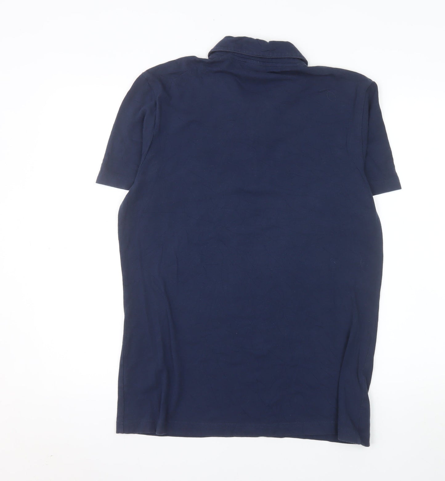 Le Coq Sportif Men's Blue L Polo Shirt 1/4 Zip Cotton Blend