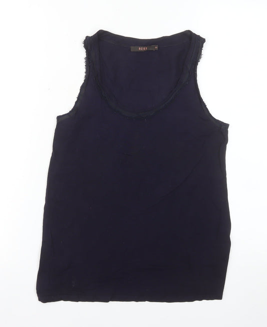 Reiss Womens Blue Jersey Tank Top XS Sleeveless Lyocell Silk Blend