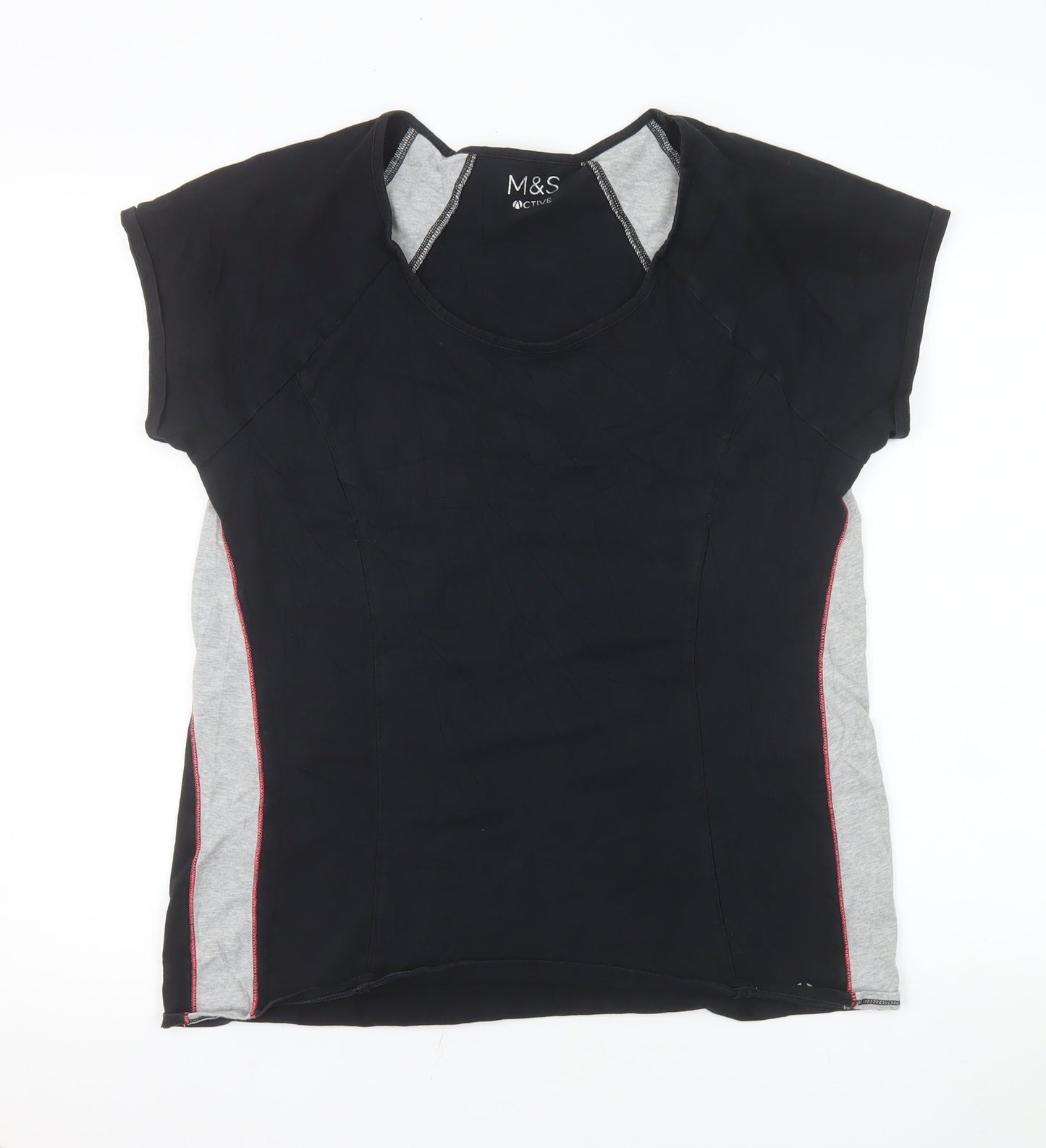 Marks and Spencer Womens Black Short Sleeve Active T-Shirt Size 18