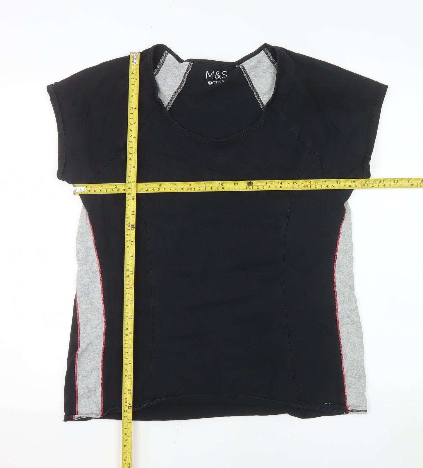 Marks and Spencer Womens Black Short Sleeve Active T-Shirt Size 18