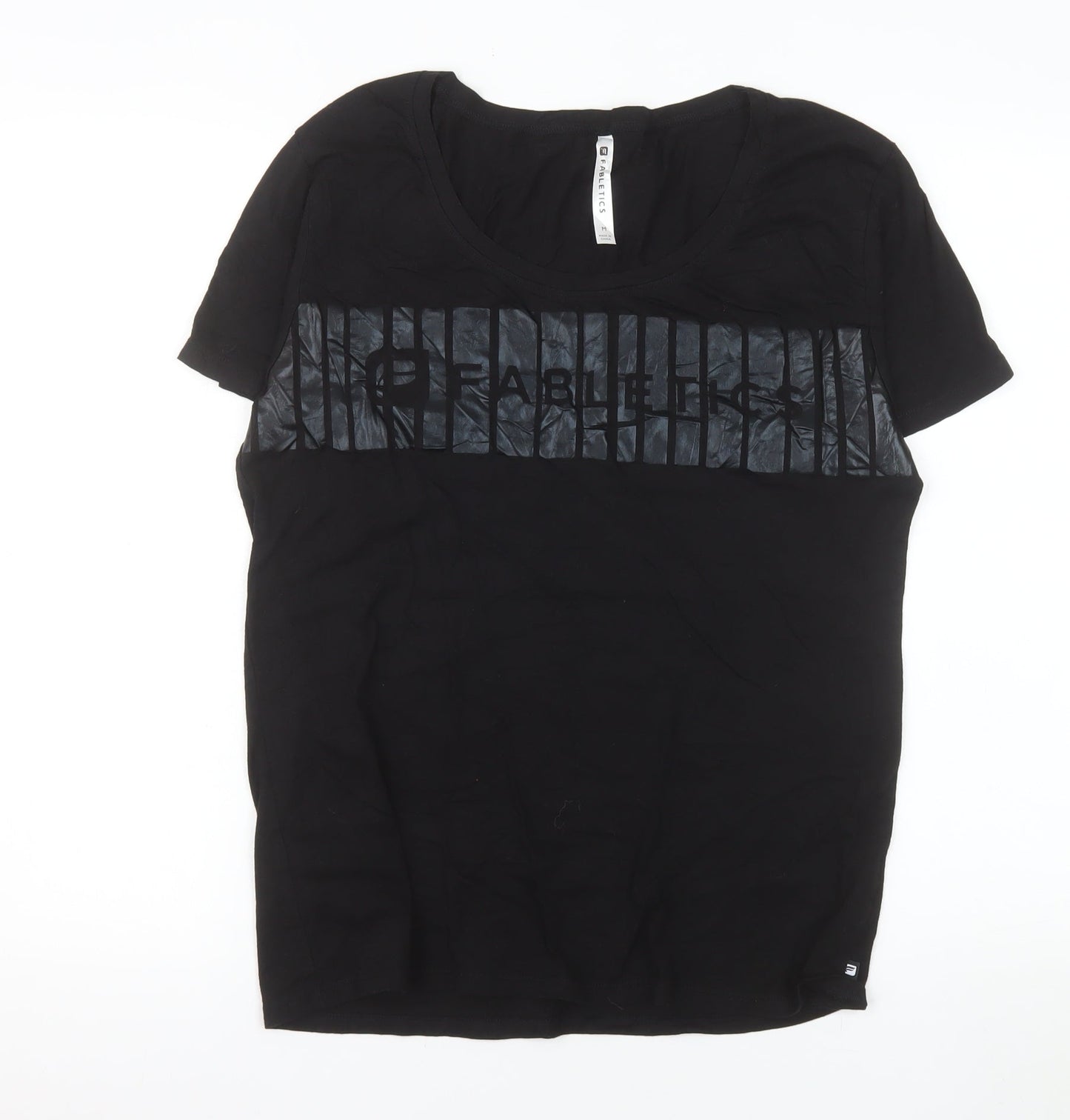 Fabletics Women's Black Short Sleeve Scoop Neck T-Shirt Size M
