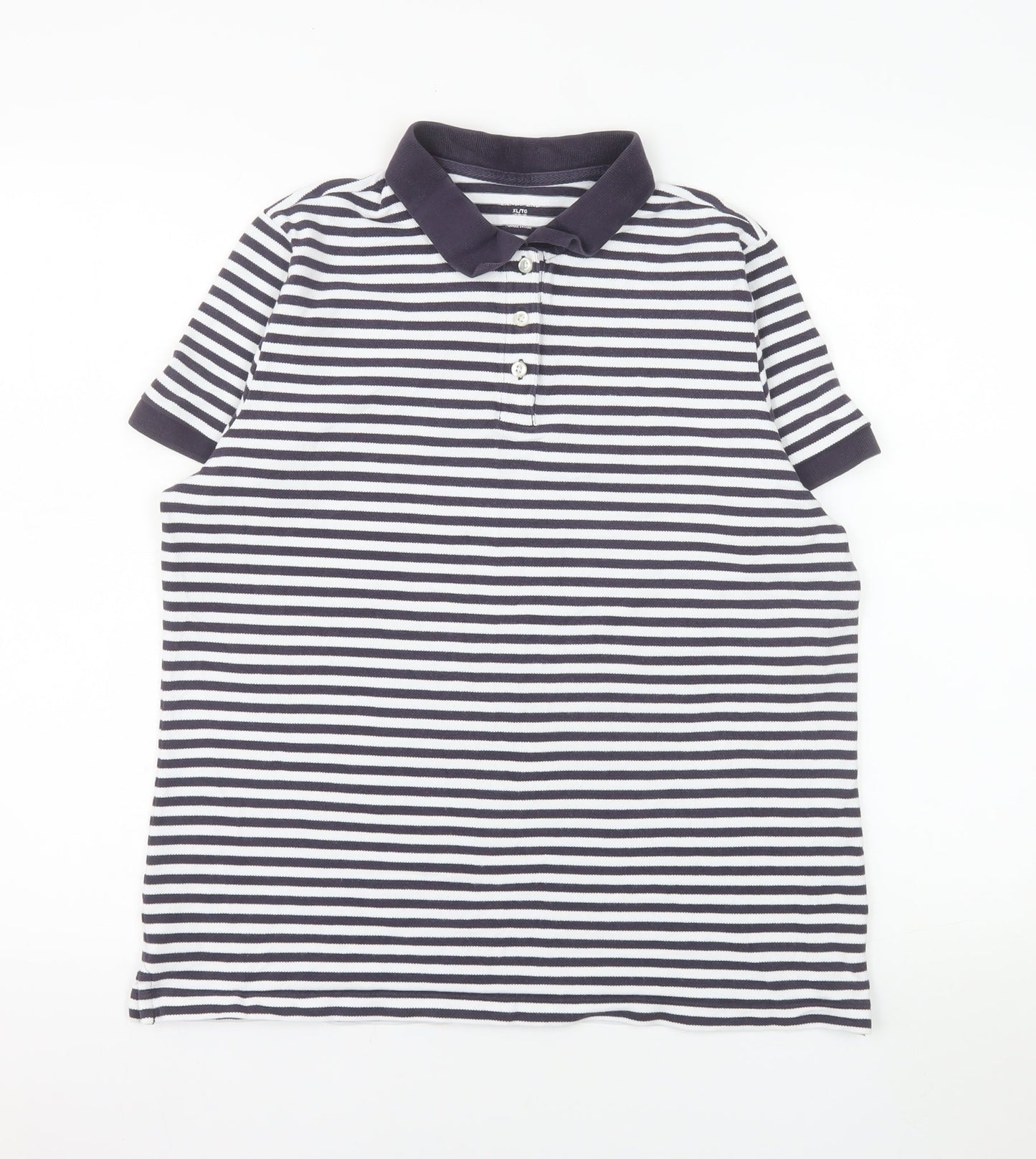 Mossimo Men's Black White Striped Cotton Polo Shirt XL