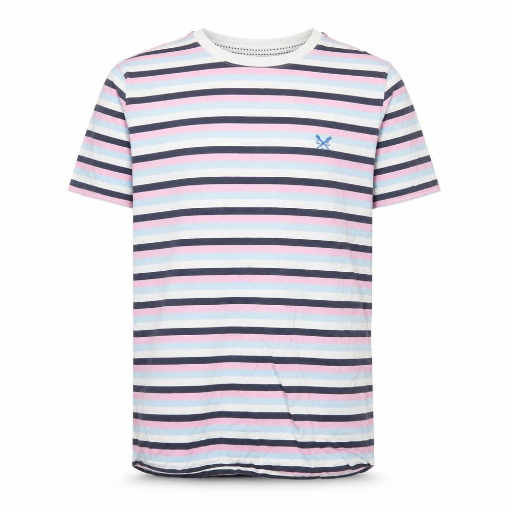 Crew Clothing Men's Multicoloured Striped Cotton T-Shirt Size S