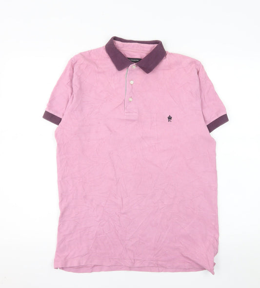 French Connection Men's Pink Cotton Polo Shirt Size M
