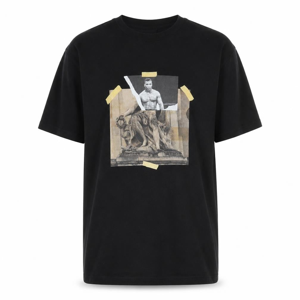 Luciano Men's Black Graphic Print Crew Neck T-Shirt Size M Polyester Cotton Blend