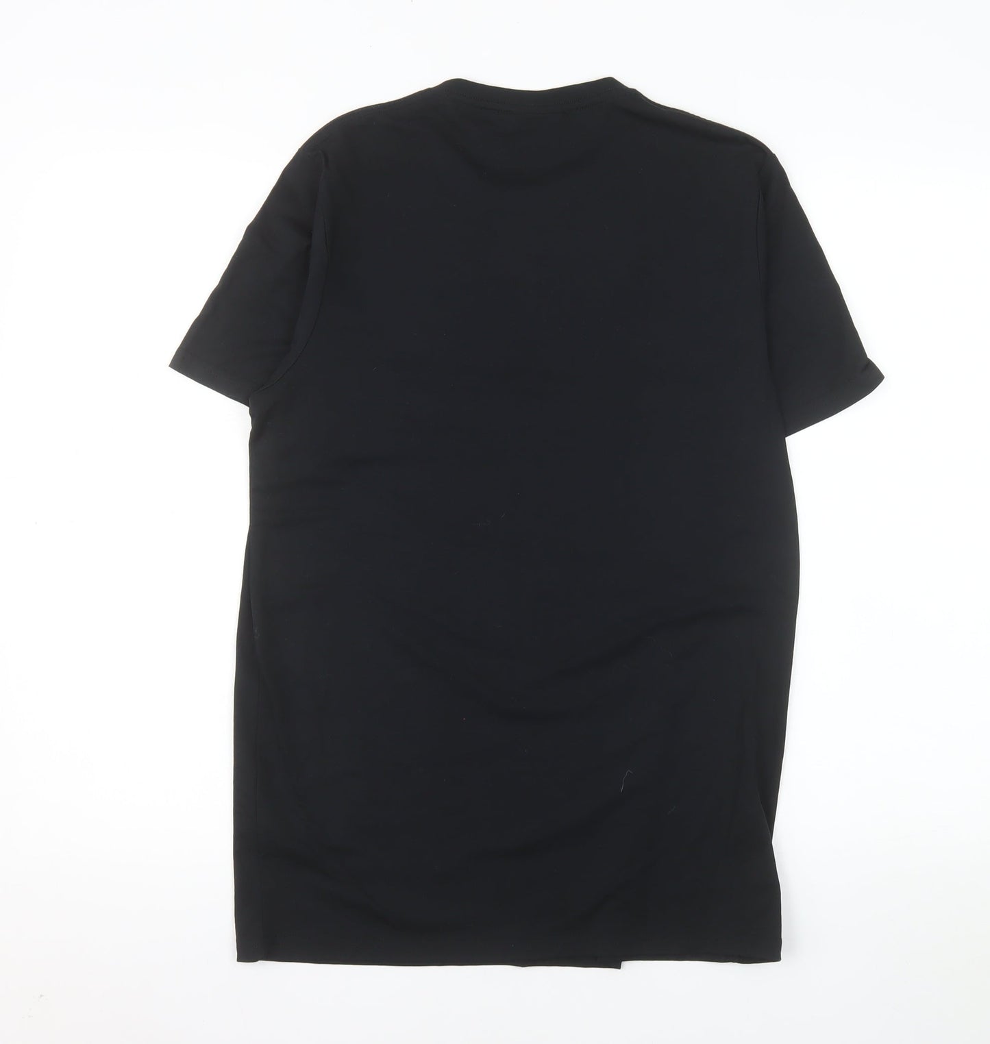 Luciano Men's Black Graphic Print Crew Neck T-Shirt Size M Polyester Cotton Blend