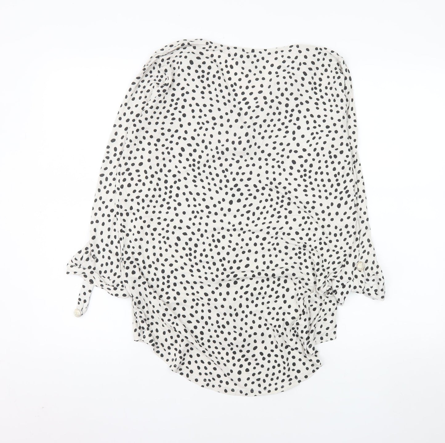 M&Co Women’s White Polka Dot Viscose Tunic Blouse Size 12
