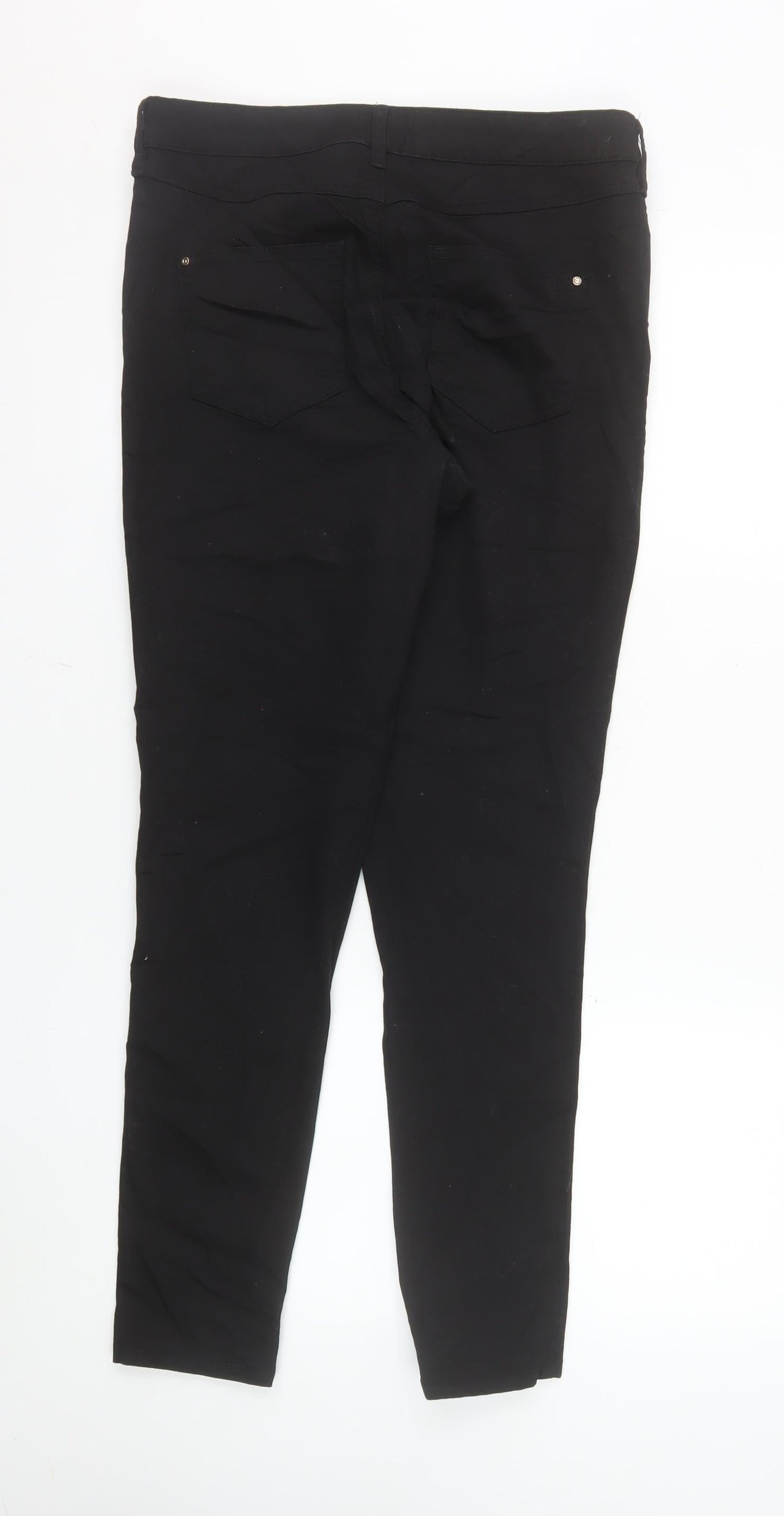 F&F Womens Black Skinny Jeans Size 12 Regular Stretch Denim