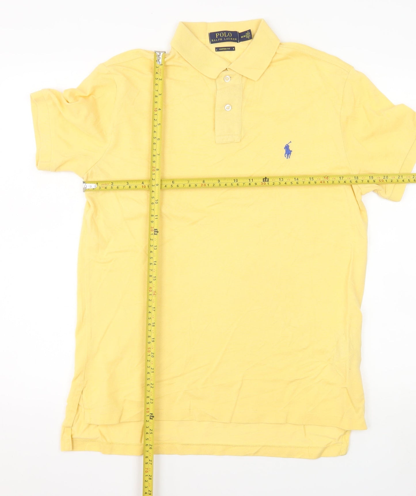 Ralph Lauren Men's Yellow Custom Fit Polo Shirt Size M