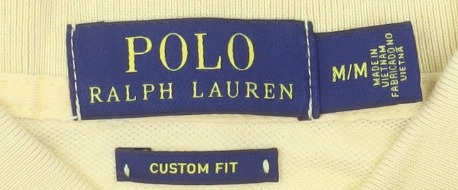 Ralph Lauren Men's Yellow Custom Fit Polo Shirt Size M