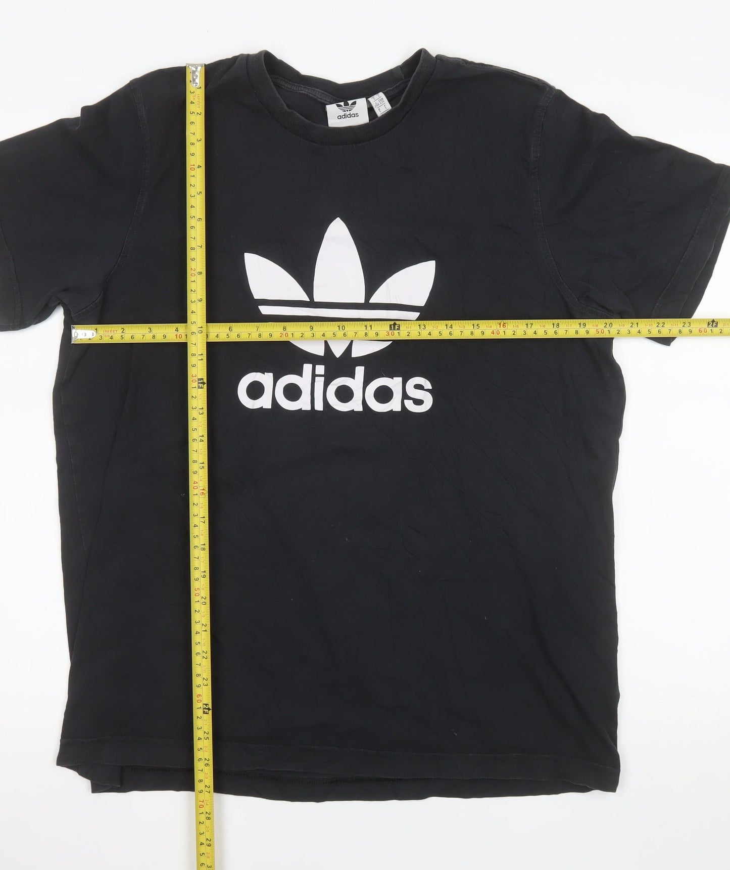 Adidas Men's Black Trefoil Logo Cotton Crew Neck T-Shirt Size L