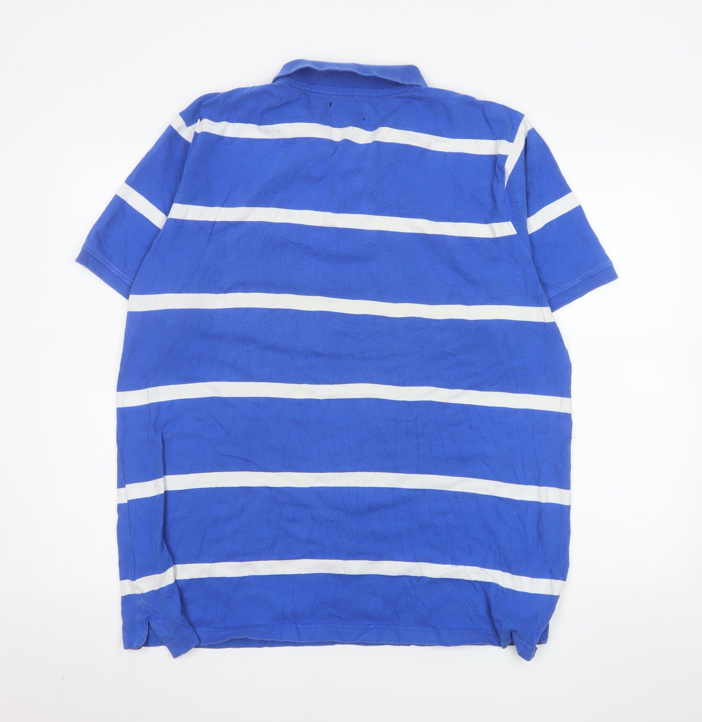 Greenwoods Men’s Blue Striped Cotton Polo Shirt Size 2XL