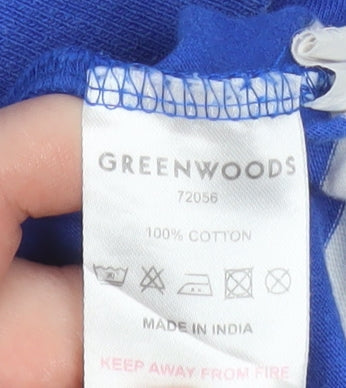 Greenwoods Men’s Blue Striped Cotton Polo Shirt Size 2XL