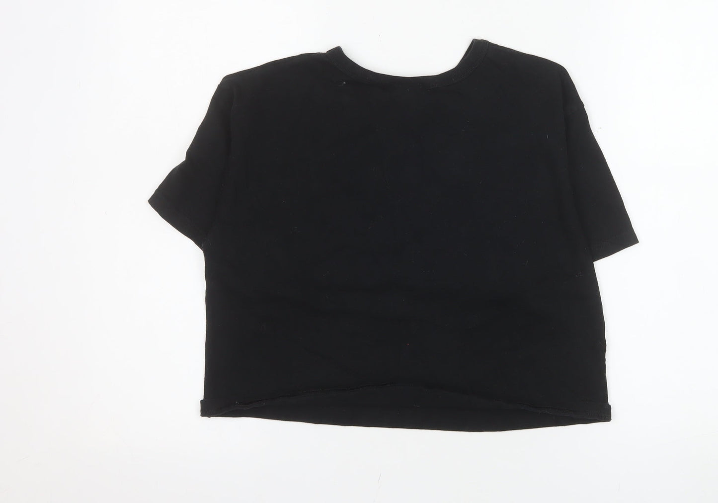 Champion Women's Black Cropped T-Shirt Small