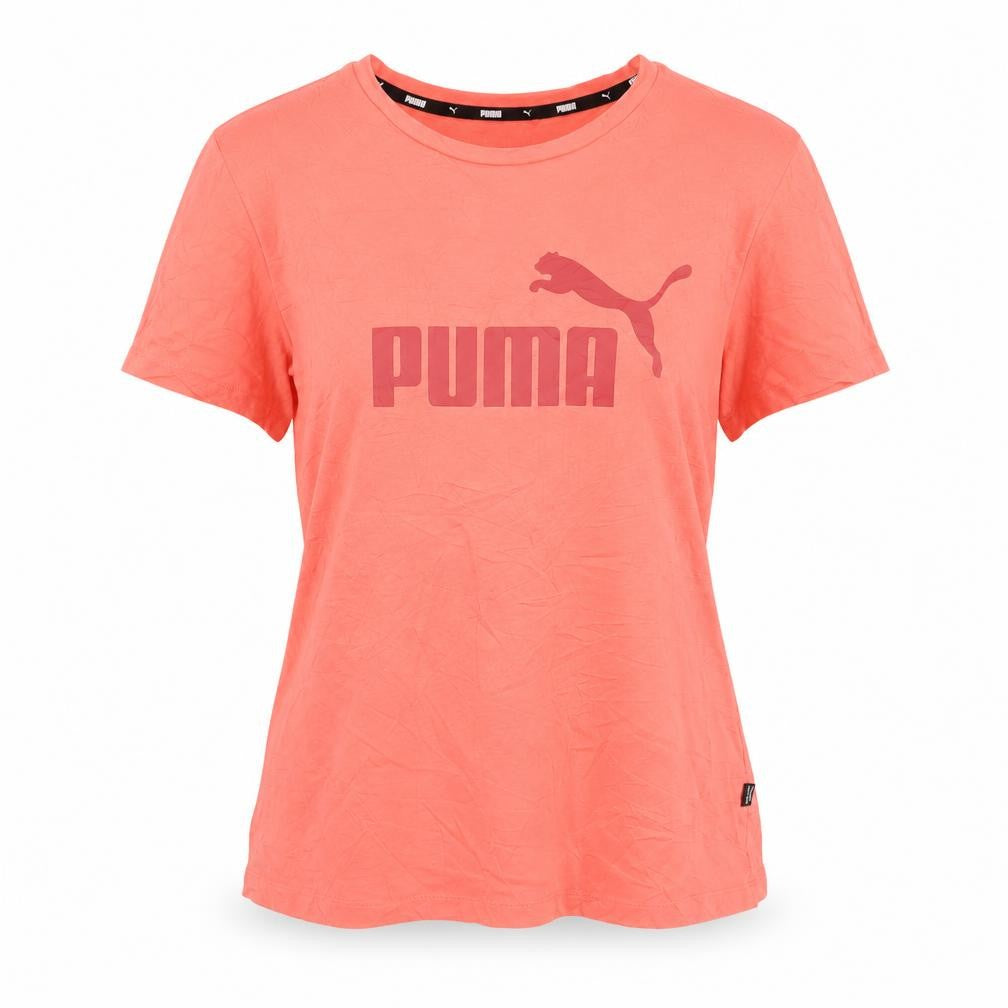 Puma Women Pink Basic Short Sleeve Cotton T-Shirt M