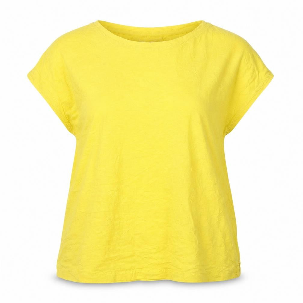 Whistles Women Yellow Cotton Basic Sleeveless T-Shirt Size L