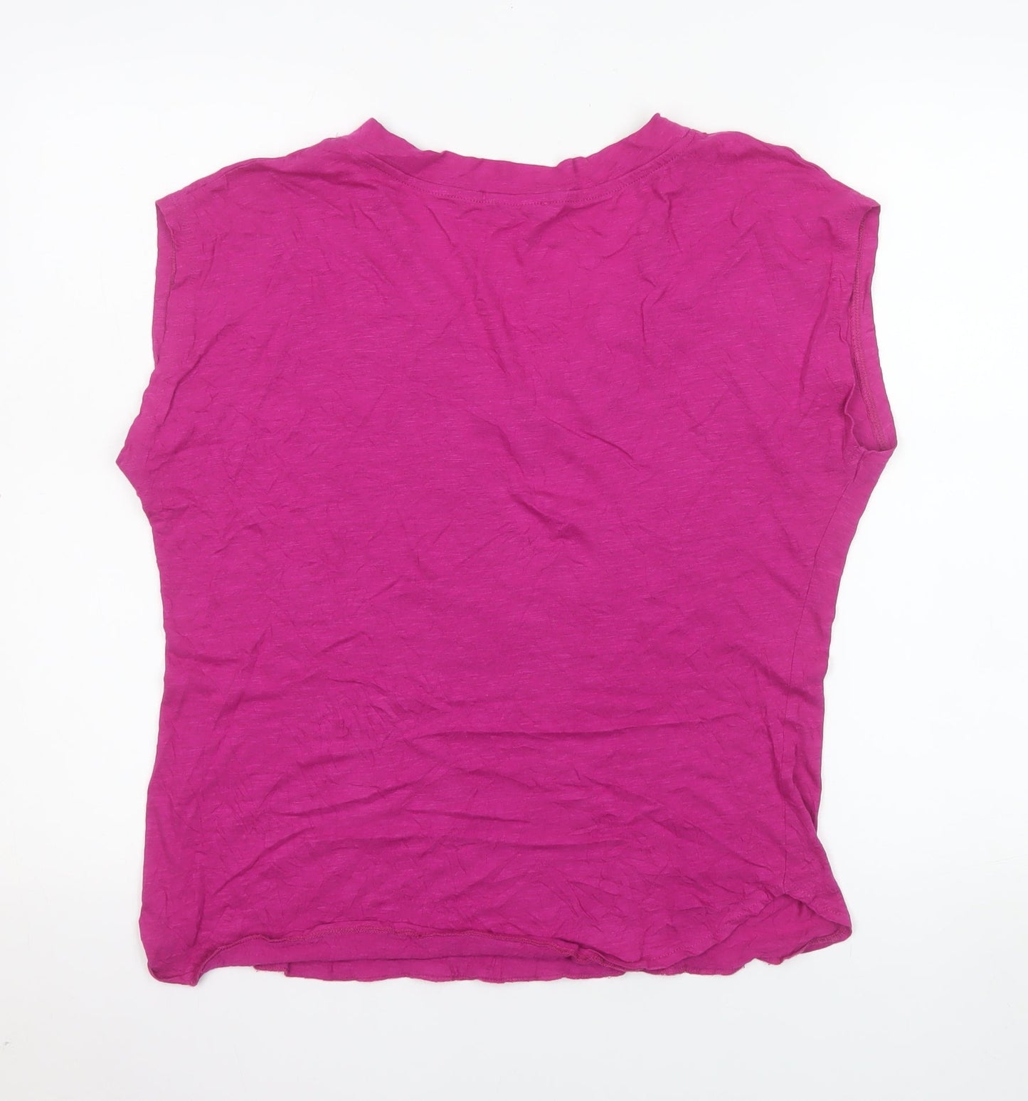 M&Co Women’s Pink V-Neck Sleeveless Jersey T-Shirt Size 14