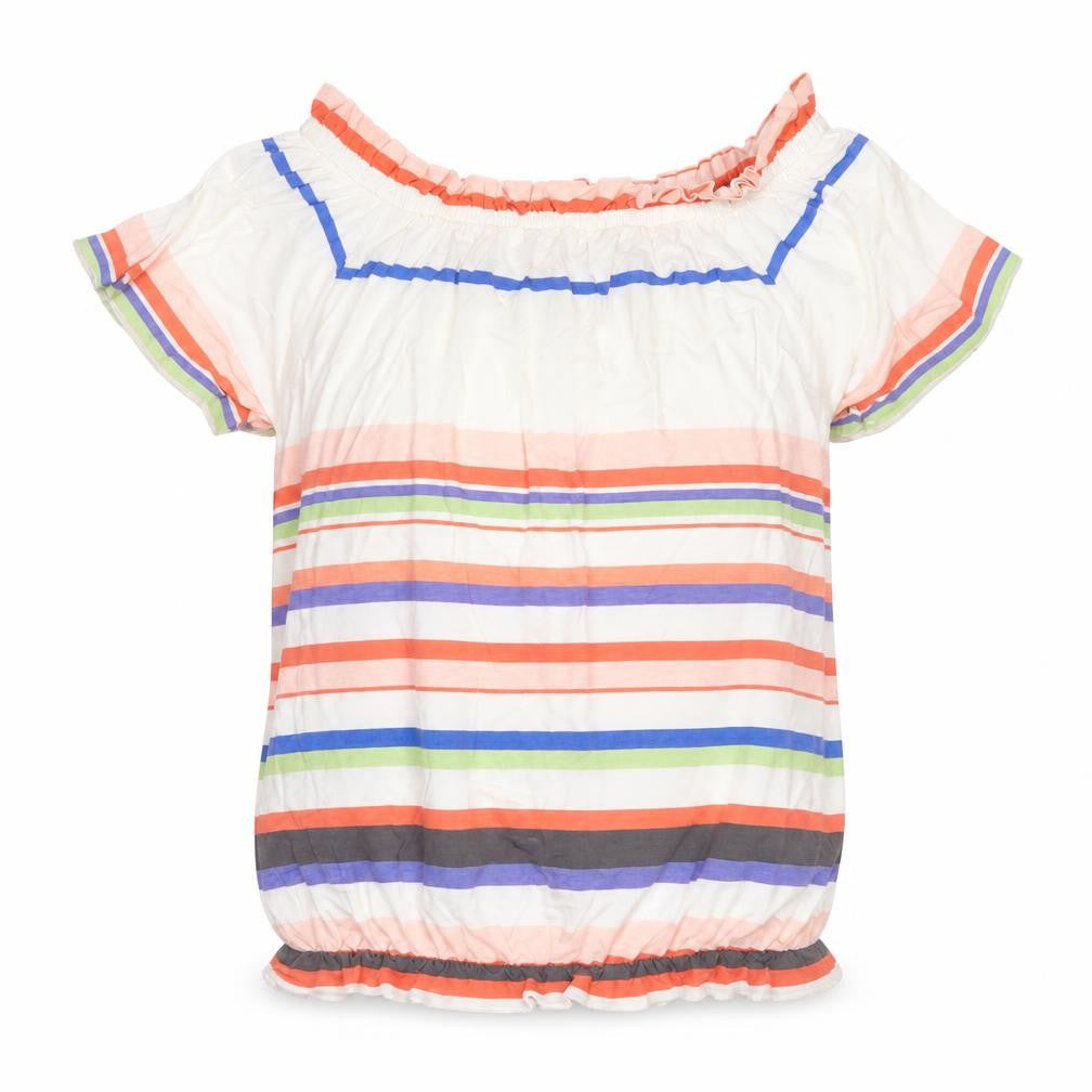 Next Women’s Multicoloured Striped Off Shoulder Tunic Blouse Size 8