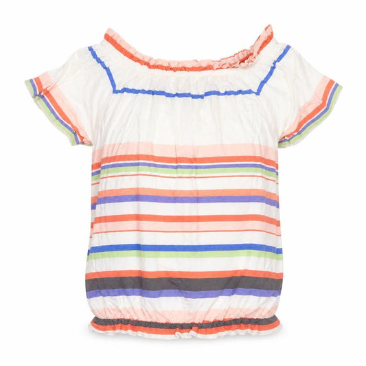 Next Women’s Multicoloured Striped Off Shoulder Tunic Blouse Size 8