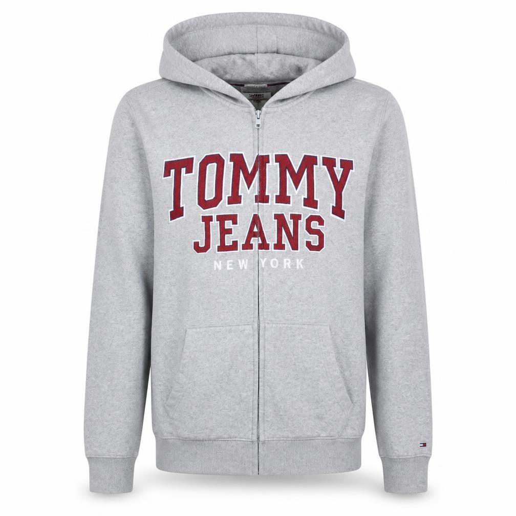Tommy Jeans Men's Grey Full Zip Hoodie XL Regular Fit